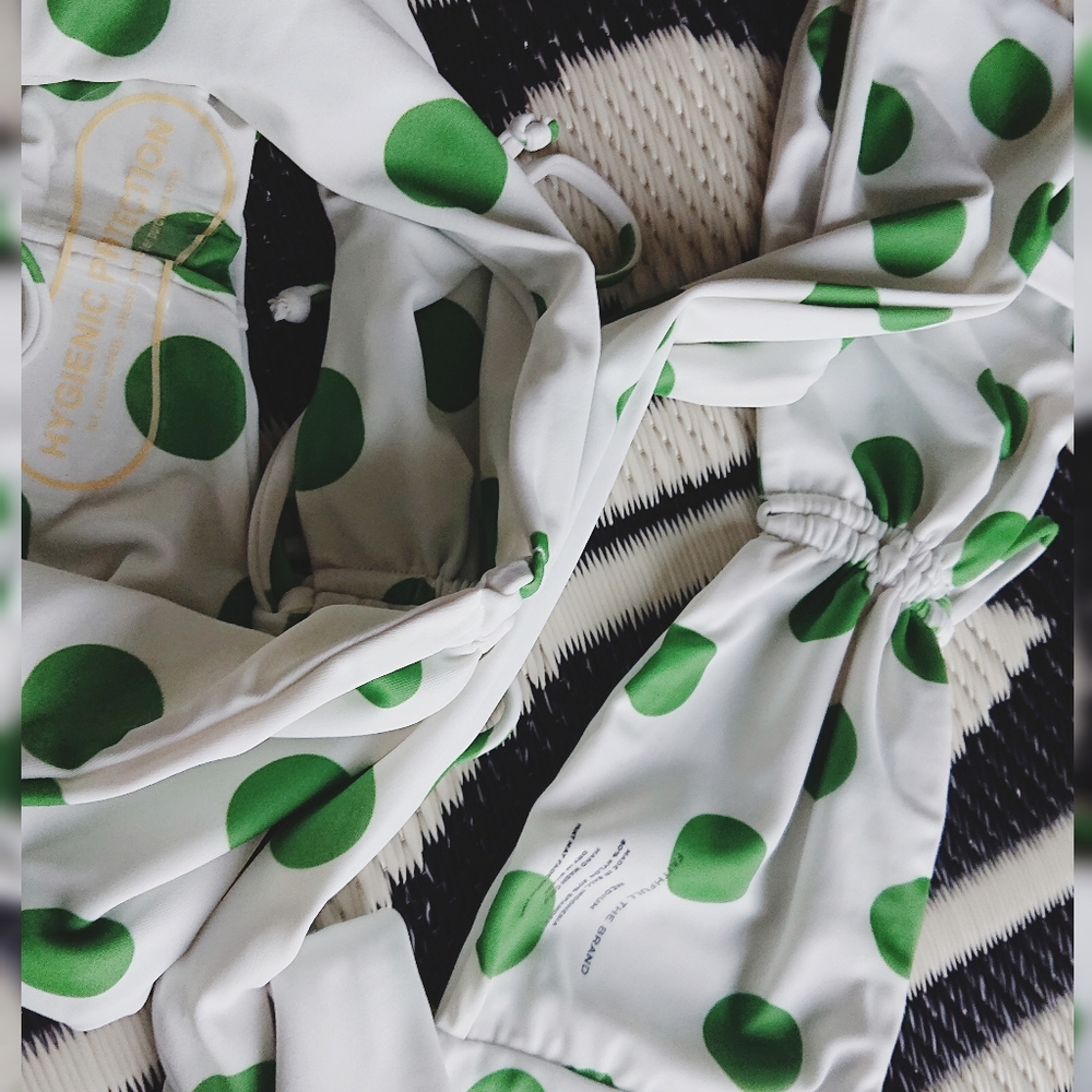 Faithfull the Brand White Bikini with Green Polka Dots - Picture 11 of 11